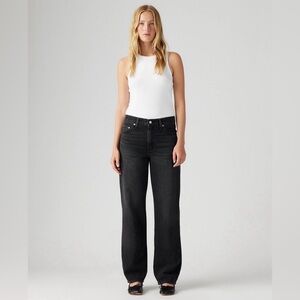 Levi’s Premium Baggy Dad Jeans W25 L30 Black High Rise Straight Leg